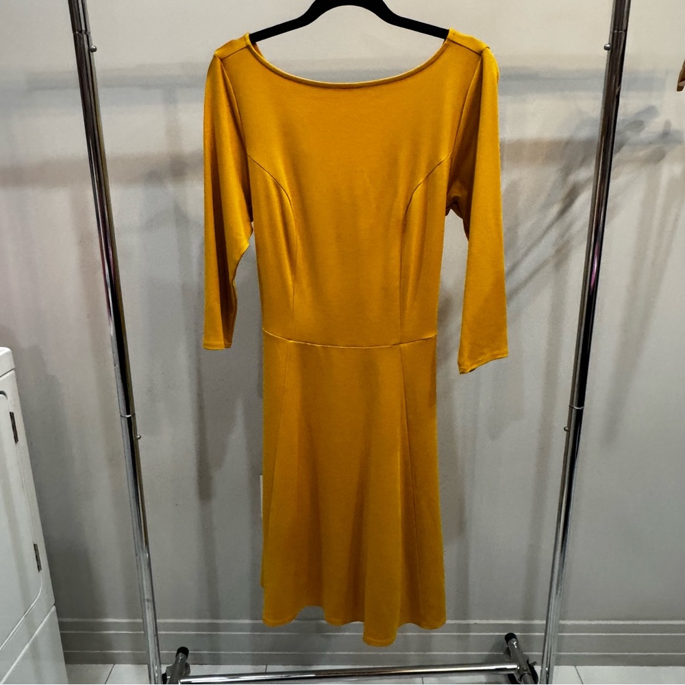 Unique Vintage Mustard Yellow Dress Fit & Flare, sz 16-1X NWT!